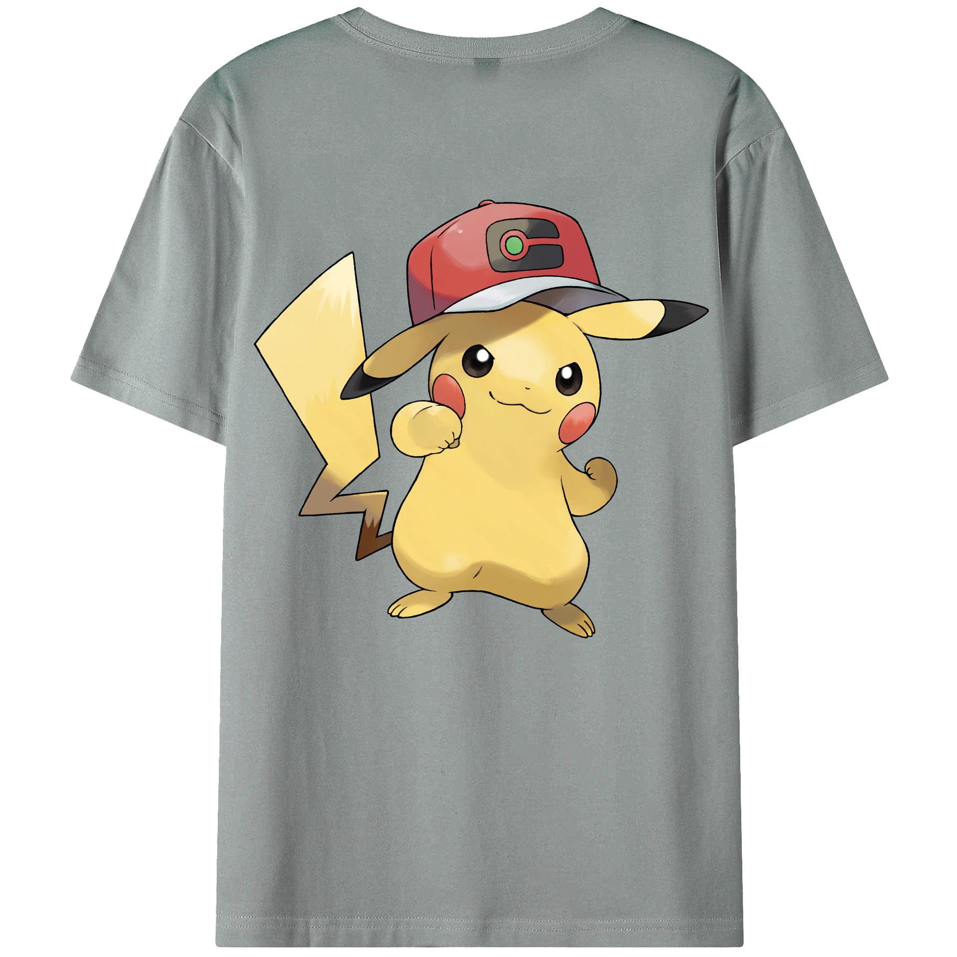 （画像用） ポケットモンスター Pokémon 綿100％ メンズ半袖Tシャツ（バックプリント） 通気性